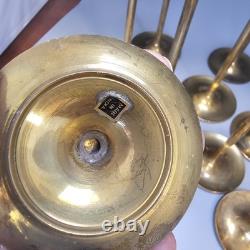 16 Piece Brass Graduated Candlestick Candle Holders Chamber Wedding Vintage Lot