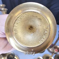 16 Piece Brass Graduated Candlestick Candle Holders Chamber Wedding Vintage Lot