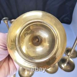 16 Piece Brass Graduated Candlestick Candle Holders Chamber Wedding Vintage Lot