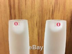 16 Timo Sarpaneva for Iittala Marcel Frosted Glass PAIR Candlesticks Signed