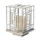 16 In. Handcrafted Geometric Glass Hurricane Decorative Accessory Candle Holder