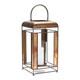 17 Bronze Metal And Glass Geometric Tabletop Lantern Candle Holder