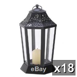 18 BLACK Moroccan 10 tall Candle holder lantern light wedding table centerpiece
