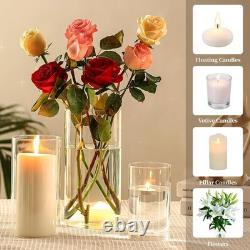 18 Clear Glass Cylinder Candle Holders Perfect for Centerpieces & Celebrations