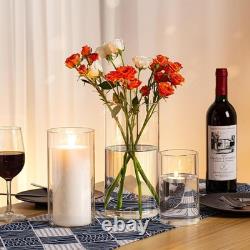 18 Clear Glass Cylinder Candle Holders Perfect for Centerpieces & Celebrations