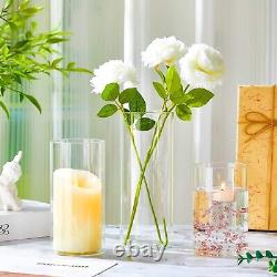 18 Pieces Clear Glass Cylinder Vases Floating Candles Holders Clear Cylinder