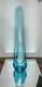 18 Vintage L E Smith Swung Glass / Taper Candle Holder/teal & White Stripe