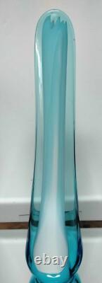18 Vintage L E Smith Swung Glass / Taper Candle Holder/teal & White Stripe