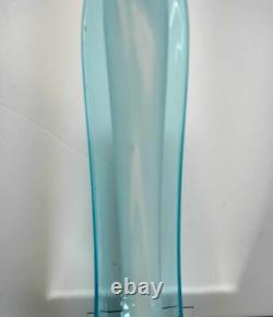 18 Vintage L E Smith Swung Glass / Taper Candle Holder/teal & White Stripe