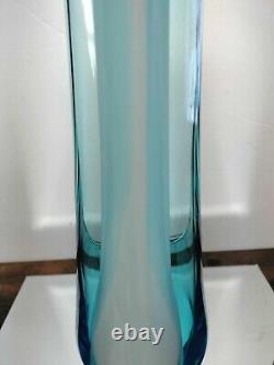 18 Vintage L E Smith Swung Glass / Taper Candle Holder/teal & White Stripe