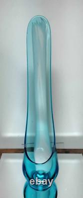 18 Vintage L E Smith Swung Glass / Taper Candle Holder/teal & White Stripe