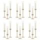 18pcs Ribbed Taper Candle Holder Candlestick Decor Set Nuptio Hurricane Glass