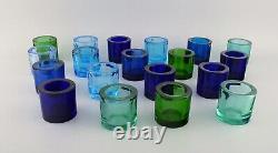 19 Iittala candle holders for tealights in art glass. Marimekko. 20th century