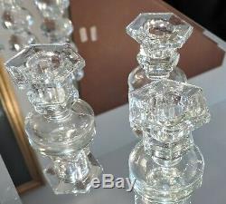 19 VINTAGE Crystal Glass Candle Candlestick Holders LOT WEDDING