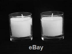 192 Bulk Wedding Bomboniere Table Candle in Glass Holder White Wax 6cm 10+hour