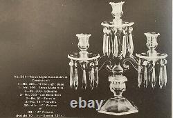 1929 1937 No. 301 OLD WILLIAMSBURG Heisey SAHARA Pair Three Light Candelabrums
