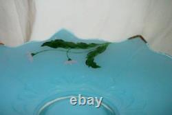 1930s Moderne Classic Reverse Painted Glass Candle Holders Bowl Indiana Glass