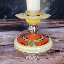 1930s Vintage Indiana Glass Moderne Classic Console Bowl & Candle Stick Holders