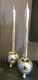1954 Nelson Candle Sphere Chrome Ball Orb Holders Mcm Pair Mercury Glass Candles