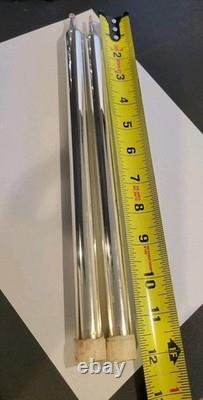 1954 Nelson Candle Sphere Chrome Ball Orb Holders MCM Pair Mercury Glass Candles