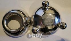 1954 Nelson Candle Sphere Chrome Ball Orb Holders MCM Pair Mercury Glass Candles