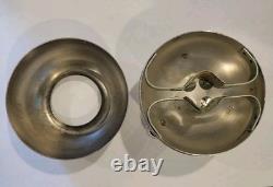 1954 Nelson Candle Sphere Chrome Ball Orb Holders MCM Pair Mercury Glass Candles