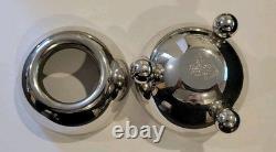 1954 Nelson Candle Sphere Chrome Ball Orb Holders MCM Pair Mercury Glass Candles