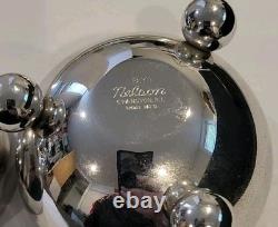 1954 Nelson Candle Sphere Chrome Ball Orb Holders MCM Pair Mercury Glass Candles