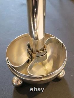 1954 Nelson Candle Sphere Chrome Ball Orb Holders MCM Pair Mercury Glass Candles