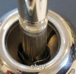 1954 Nelson Candle Sphere Chrome Ball Orb Holders MCM Pair Mercury Glass Candles