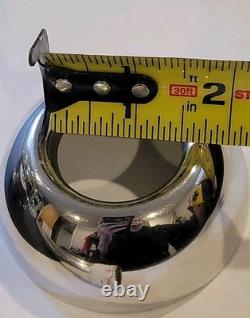 1954 Nelson Candle Sphere Chrome Ball Orb Holders MCM Pair Mercury Glass Candles