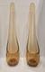 1960's L. E. Smith Era Amber Color Art Glass Candle Holders 18 Mid Century Dec