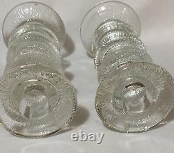 1960's Staffan Gellerstedt Swedish Ice Glass Candle Holders Pukeberg Sweden