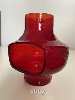 1970s HTF Vintage Rainbow Glass Twinkle Light Candle Holder #R746 RED