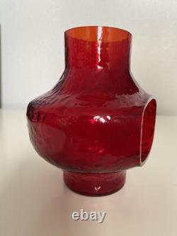 1970s HTF Vintage Rainbow Glass Twinkle Light Candle Holder #R746 RED