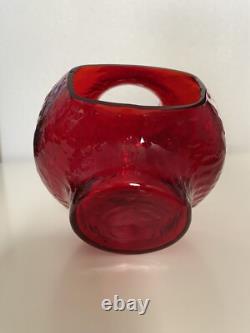 1970s HTF Vintage Rainbow Glass Twinkle Light Candle Holder #R746 RED