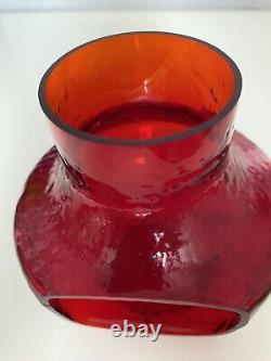 1970s HTF Vintage Rainbow Glass Twinkle Light Candle Holder #R746 RED