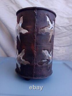 1970s Mid Century Modern Brutalist Imprisoned Glass Candle Holder