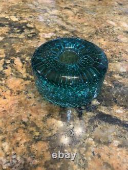 1980 Jaroslav Svoboda Karlov Tuquoise Czech Art Glass Candle Holders