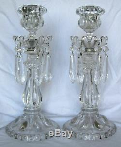 19th Century Baccarat French Art Glass Candlesticks