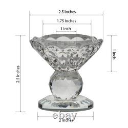 2.5 tall Clear Glass Crystal Candle Holder Candlestick Wedding Party Decoration
