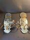 2 Antique 4 Candle Mirrored Wall Sconces 18 Etched Floral Pattern Beautiful