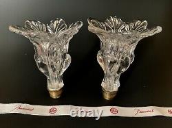 2 Baccarat Scalloped Glass Candle Cups Parts Finials For Candelabra Candlestick