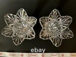 2 Baccarat Scalloped Glass Candle Cups Parts Finials For Candelabra Candlestick