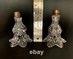 2 Baccarat Scalloped Glass Candle Cups Parts Finials For Candelabra Candlestick