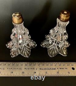 2 Baccarat Scalloped Glass Candle Cups Parts Finials For Candelabra Candlestick