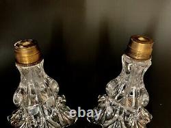2 Baccarat Scalloped Glass Candle Cups Parts Finials For Candelabra Candlestick