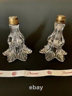 2 Baccarat Scalloped Glass Candle Cups Parts Finials For Candelabra Candlestick