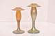 2 Carl Radke Phoenix Studios Art Glass Candle Holders Iridescent Candlesticks