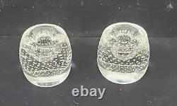 2 Ernest Gordon Afors GH343 Sweden Signed Bubble Candle Stick Glass Vase Signed